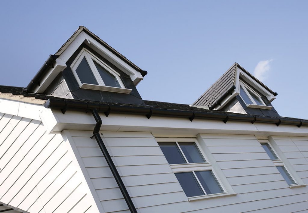 Black uPVC guttering