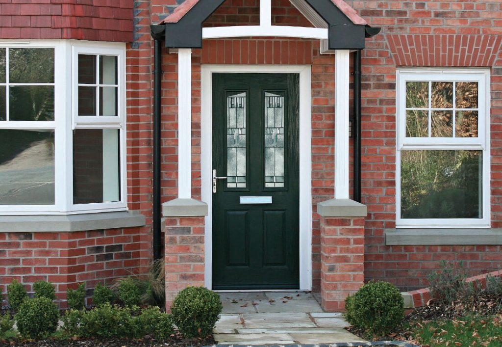 Black composite entrance door