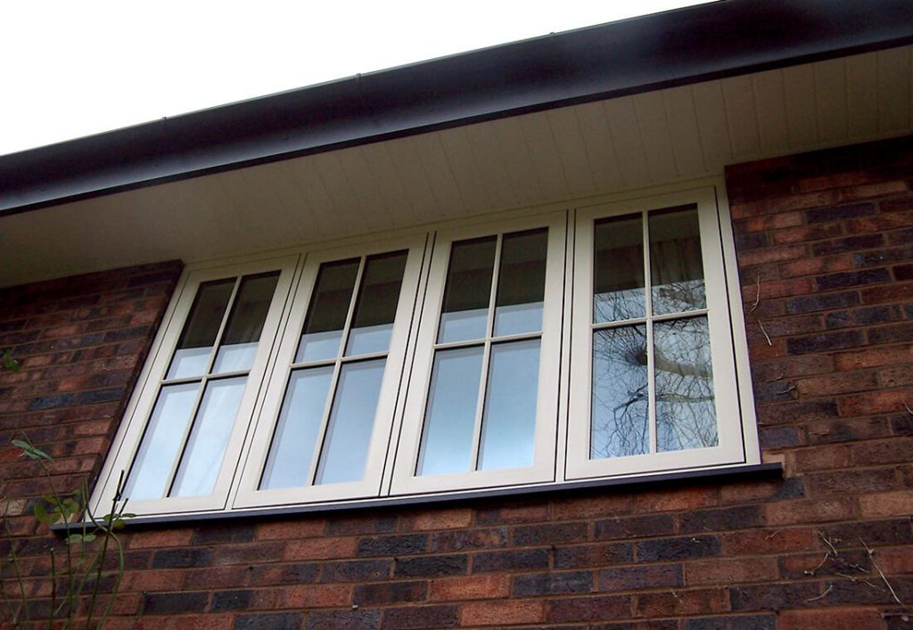 Cream flush sash Residence collection window