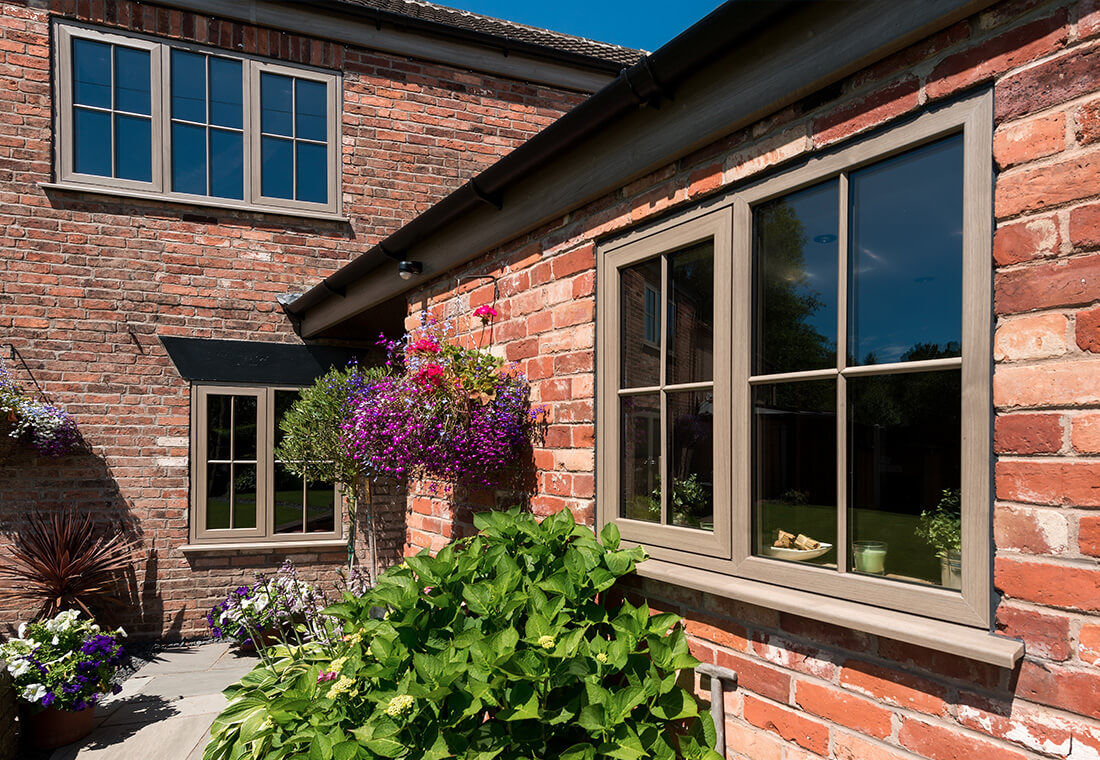 Anteak effect flush sash window installation