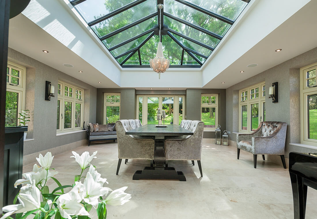 Orangery interior with Residence collection windows