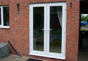 White uPVC french door