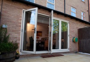 White uPVC Bifold door