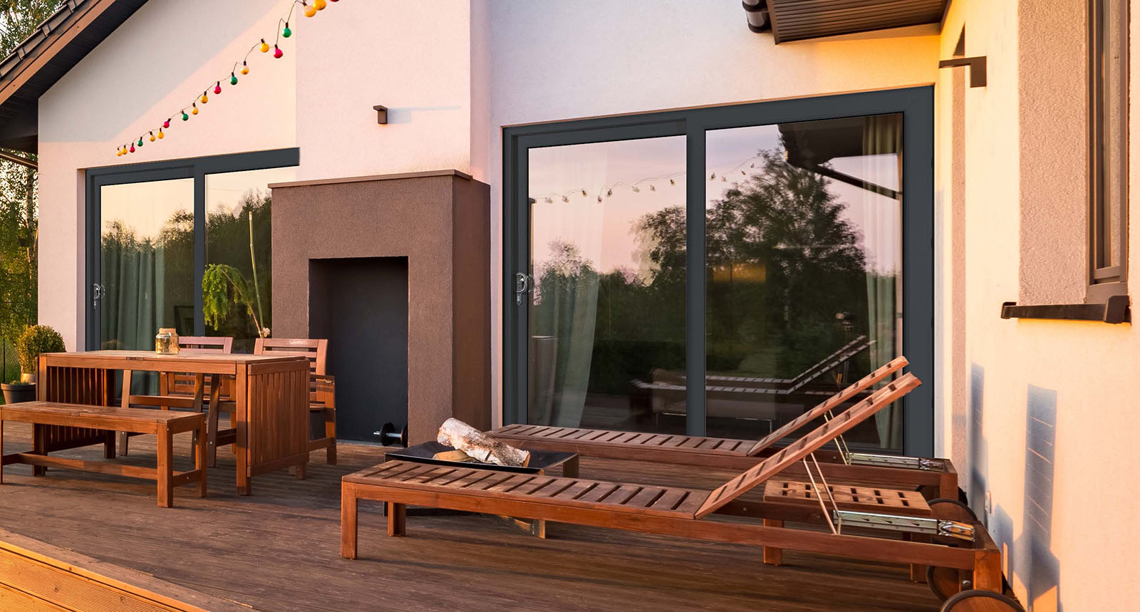 White uPVC sliding patio door