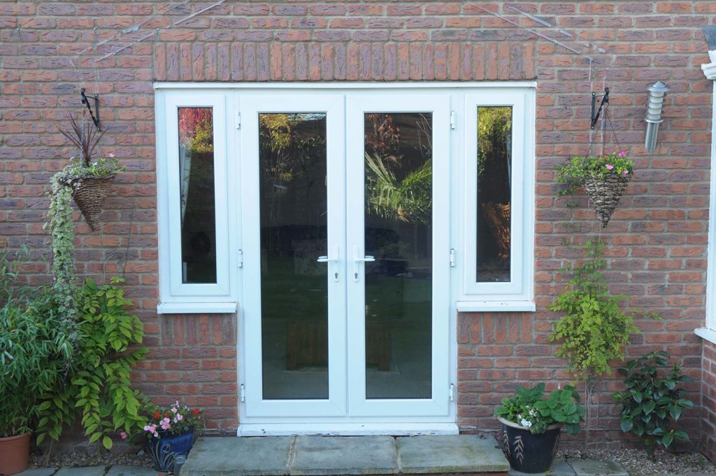 White uPVC french door