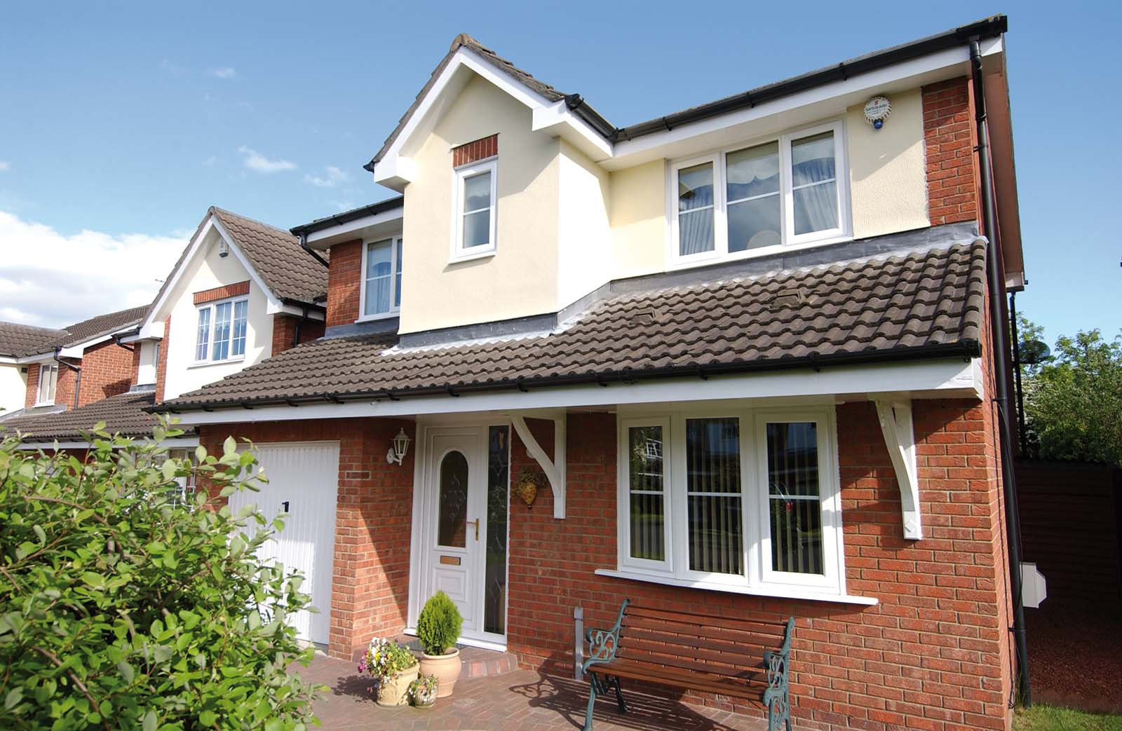 Full white uPVC casement windows installation