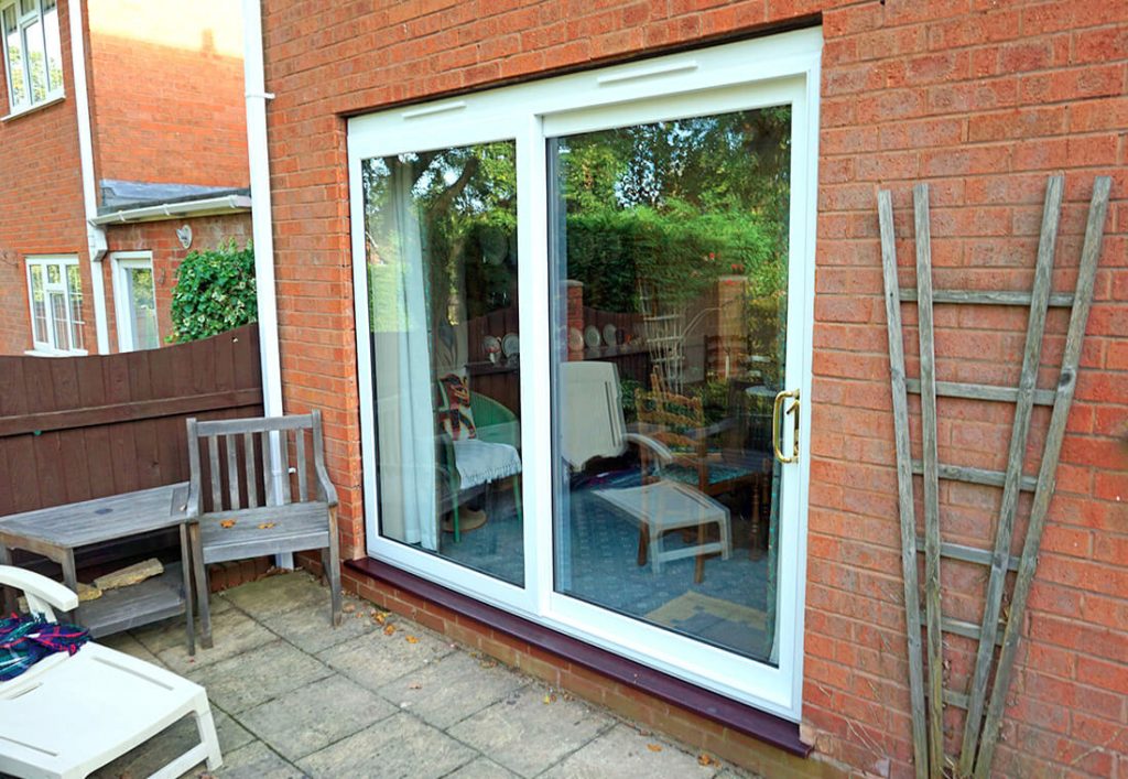 White uPVC sliding patio door