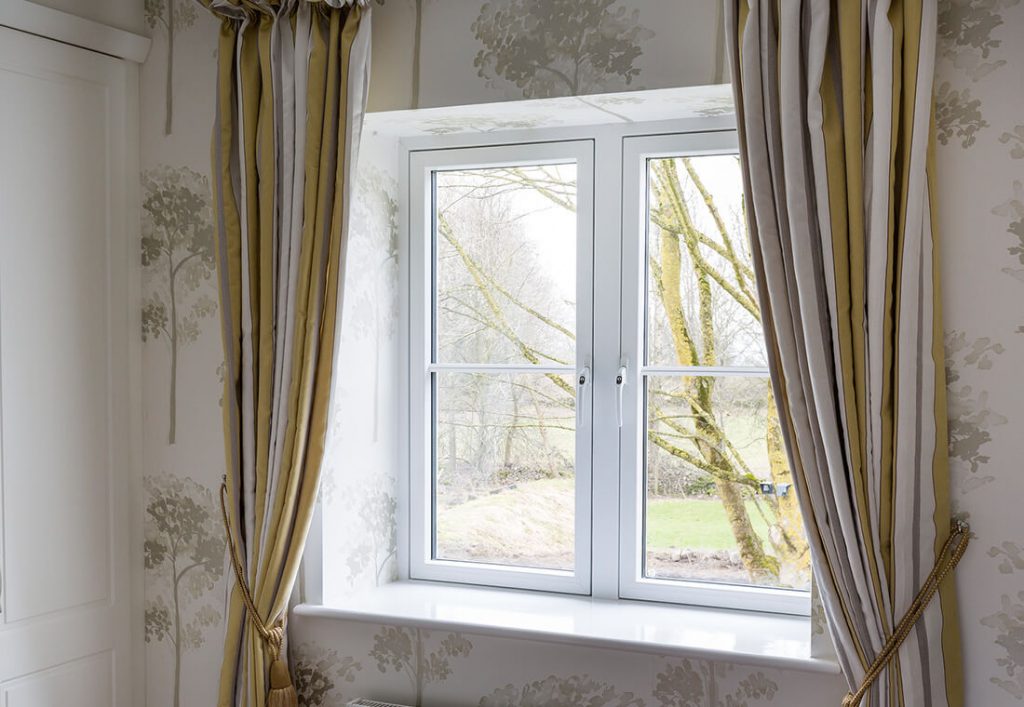 White modus flush sash window interior view