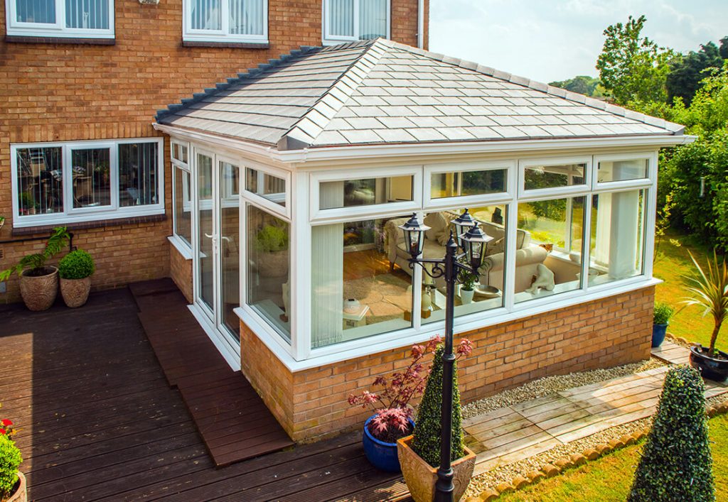 Edwardian conservatory with a tiled roof