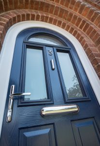 blue composite entrance door