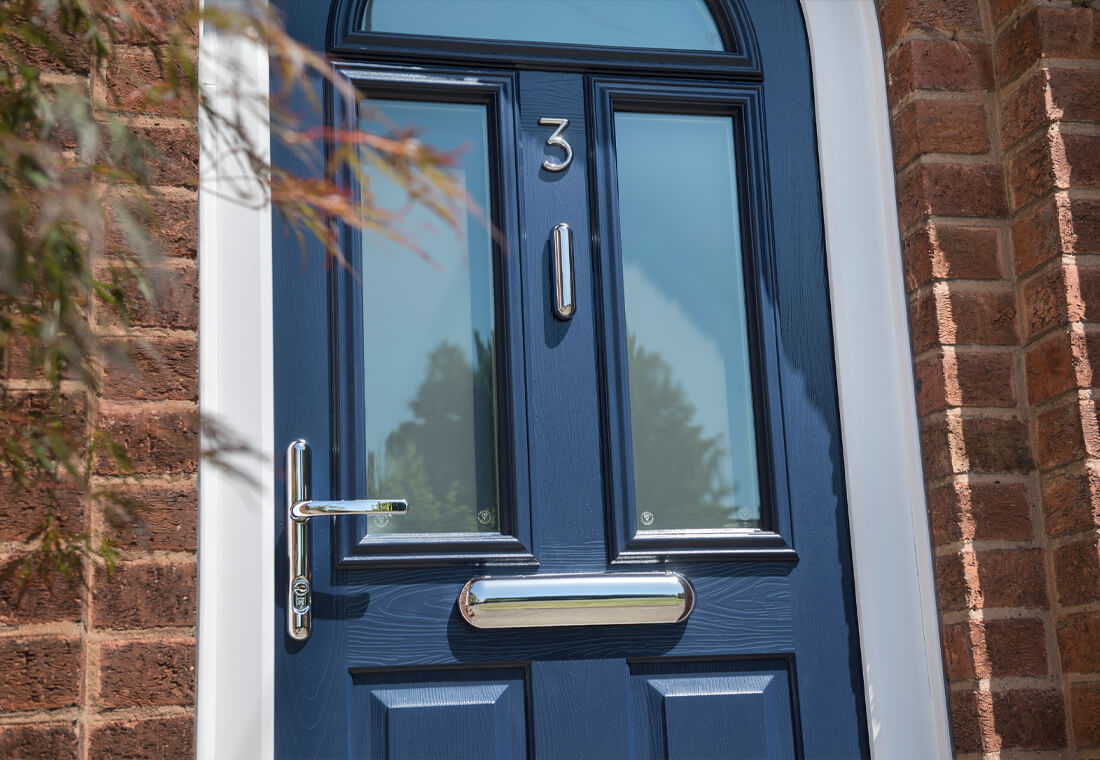 blue composite entrance door