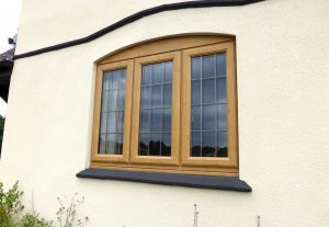 Irish oak effect casement window installation