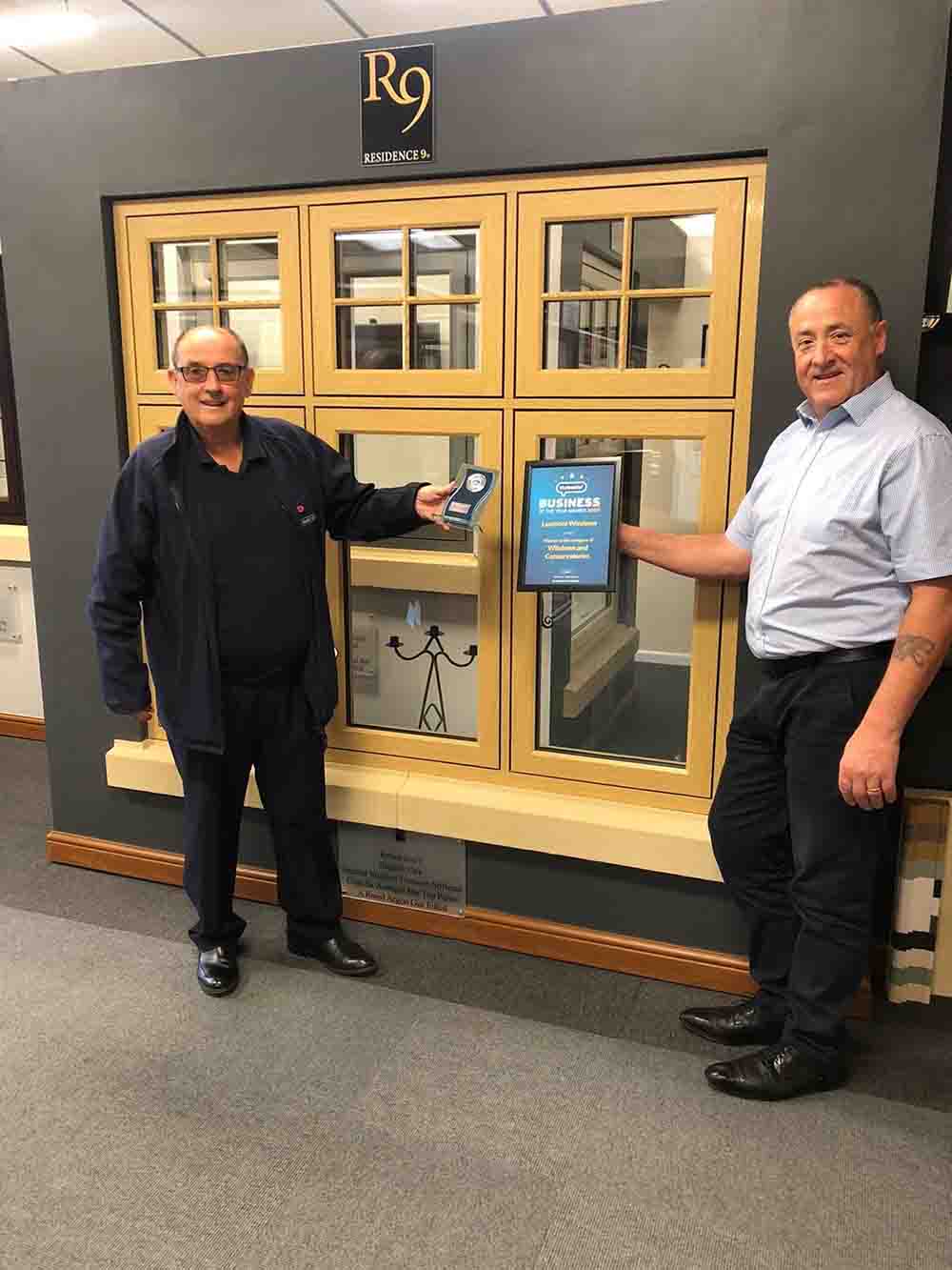 Leamore MD Gary accepting the Windows and Conservatories Business of the Year Award