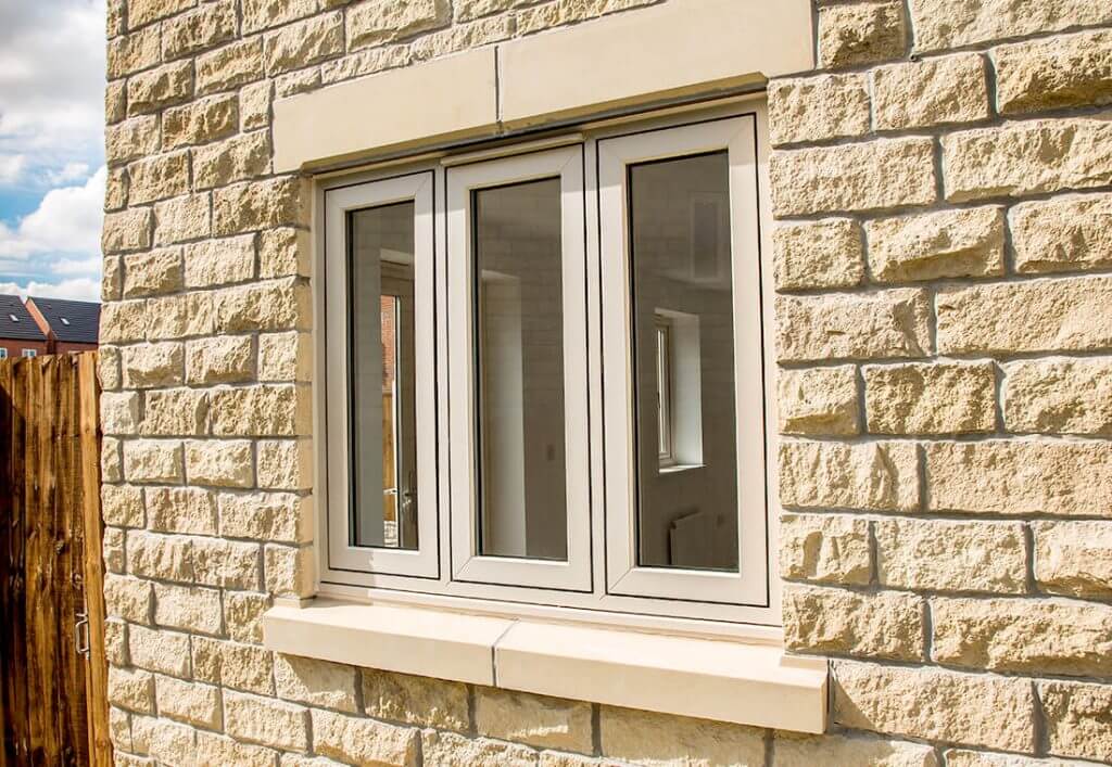 Cream uPVC flush sash window